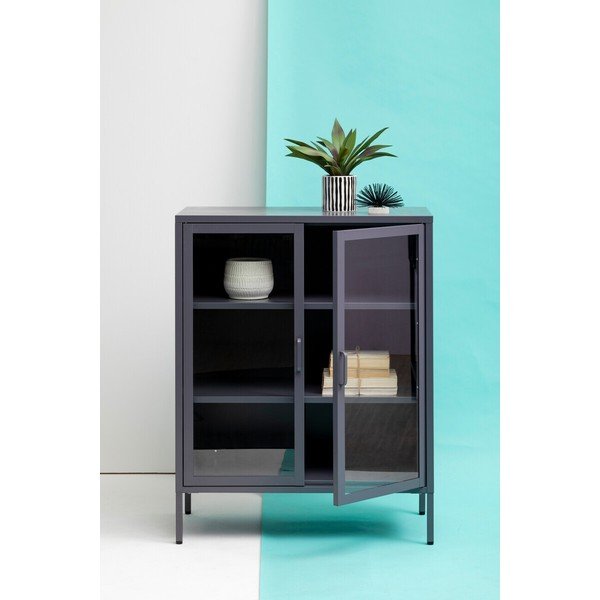 Pilkos spalvos iš plieno vitrina 80x102x40 cm Acier – Premier Housewares-image-4