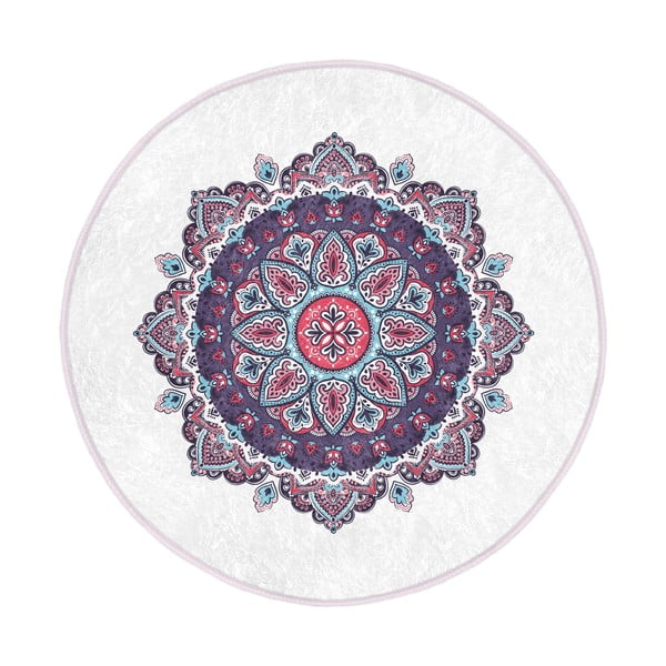 Skalbiamas/robotiniams dulkių siurbliams apvalios formos kilimas violetinės spalvos ø 80 cm Comfort – Mila Home