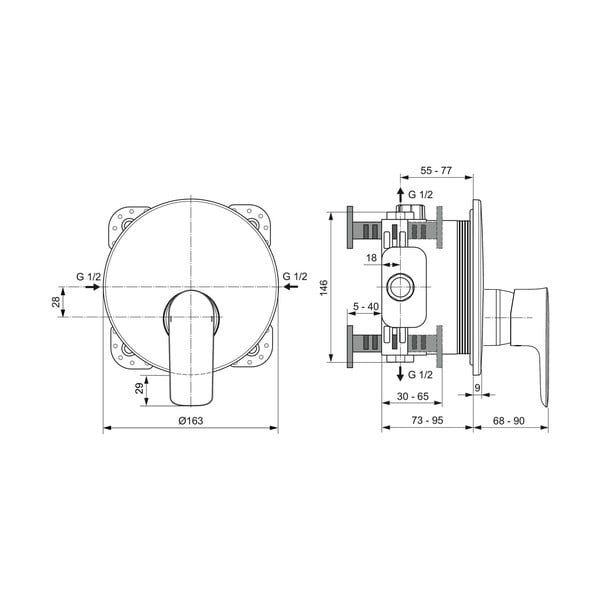 Dušo kambariui/po priedanga čiaupas antracito spalvos Connect Air – Ideal Standard-image-2