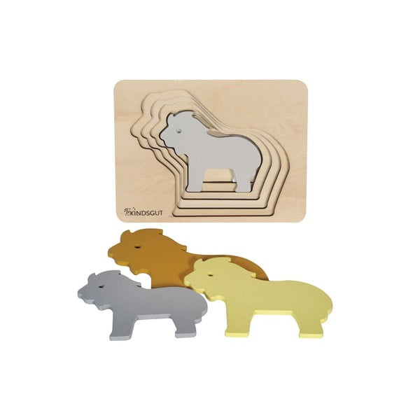 Medinė vaikiška dėlionė Kindsgut Lion-image-3