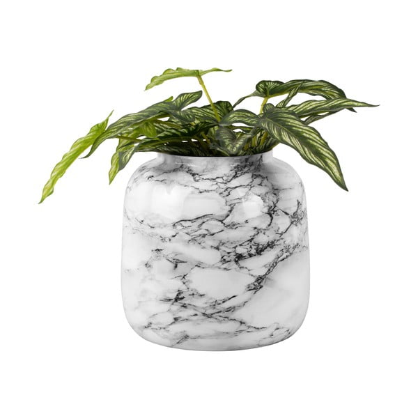 Balta-juoda geležinė žvakidė PT LIVING Marble, aukštis 12,5 cm-image-2