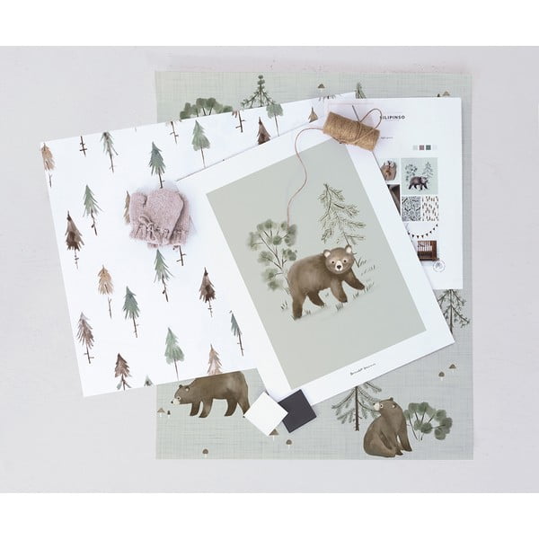 Vaikiški tapetai 10 m x 50 cm Mountain & Bears – Lilipinso-image-1