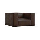Tamsiai rudas odinis fotelis Madame - Windsor & Co Sofas