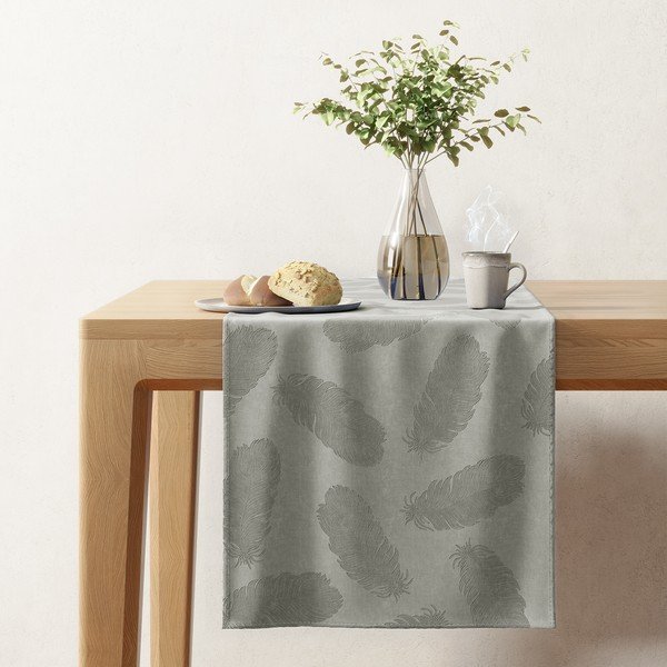 AmeliaHome Peacock pilka aksomo staltiesė, 40 x 140 cm-image-2