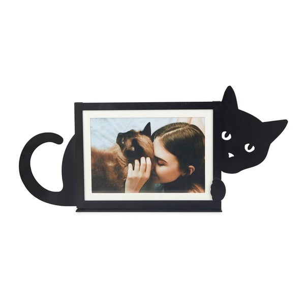 Iš metalo pastatomas rėmas juodos spalvos 36x16 cm Hidden Cat – Balvi