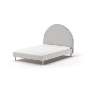 Viengulė lova pilkos spalvos audiniu dengta su lovos grotelėmis 140x200 cm MOON – Vipack