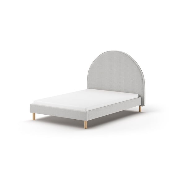 Viengulė lova pilkos spalvos audiniu dengta su lovos grotelėmis 140x200 cm MOON – Vipack