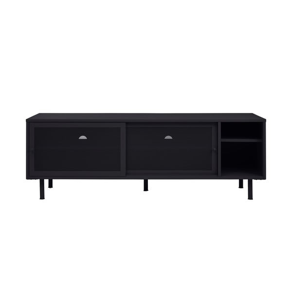 Iš metalo TV spintelė juodos spalvos 160x55x45 cm Veep – Unique Furniture