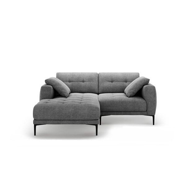 Pilkos spalvos kampinė sofa (su kairiuoju kampu/su gultu) Bemy – Micadoni 