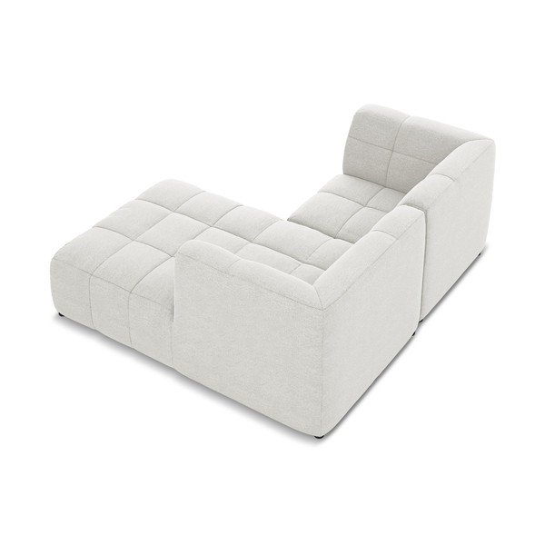 Baltos spalvos kampinė sofa iš boucle (su dešiniuoju kampu/su gultu) Aloha – Makamii-image-4