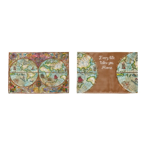 2 dekoracijų rinkinys Madre Selva Worldmap, 45 x 30 cm