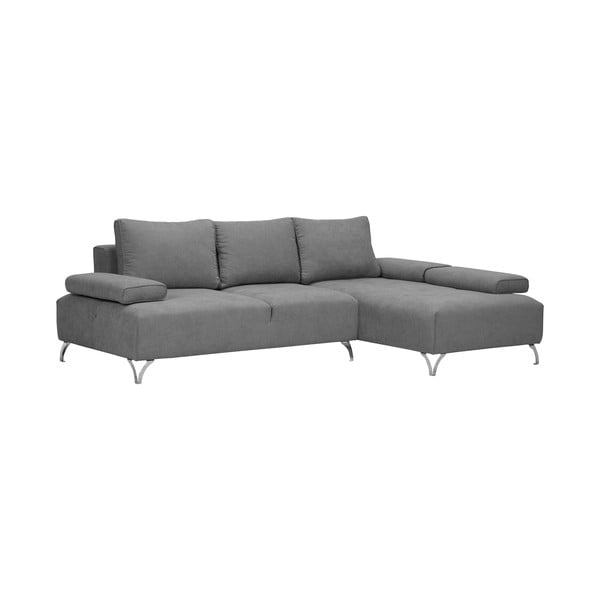 Šviesiai pilka kampinė sofa-lova Windsor & Co Sofas Virgo, dešinysis kampas-image-1