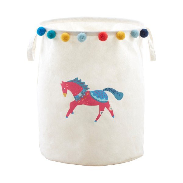 Baltos spalvos iš tekstilės vaikiškas krepšys ø 38x48 cm Mimo Eclectic Horse – Premier Housewares