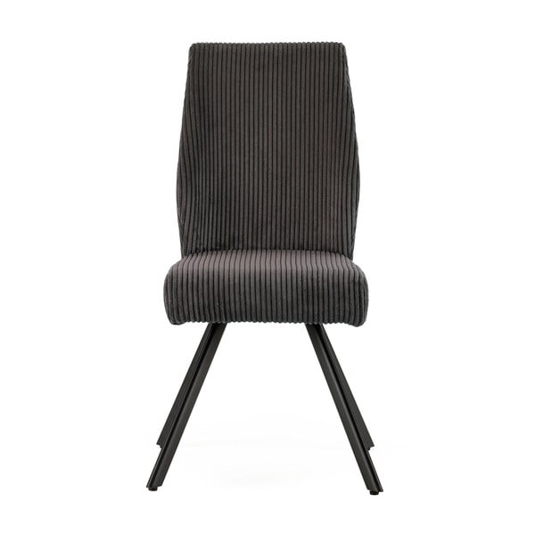 Iš velveto valgomojo kėdės tamsiai pilkos spalvos 2 vnt. Anibal – Marckeric-image-2