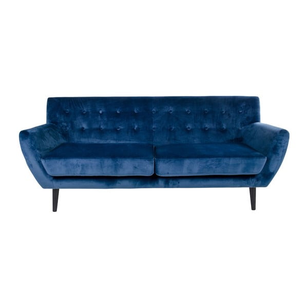 Mėlyna aksominė trijų vietų sofa "House Nordic Monte