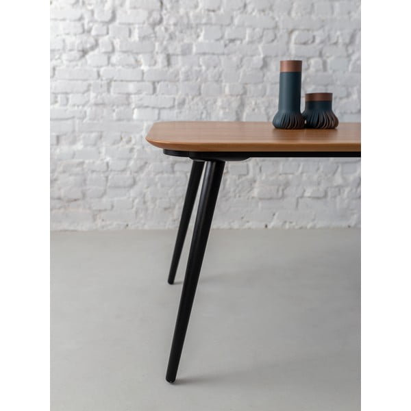 Valgomojo stalas iš uosio medienos su juodomis kojomis Ragaba Contrast, 180 x 90 cm-image-2