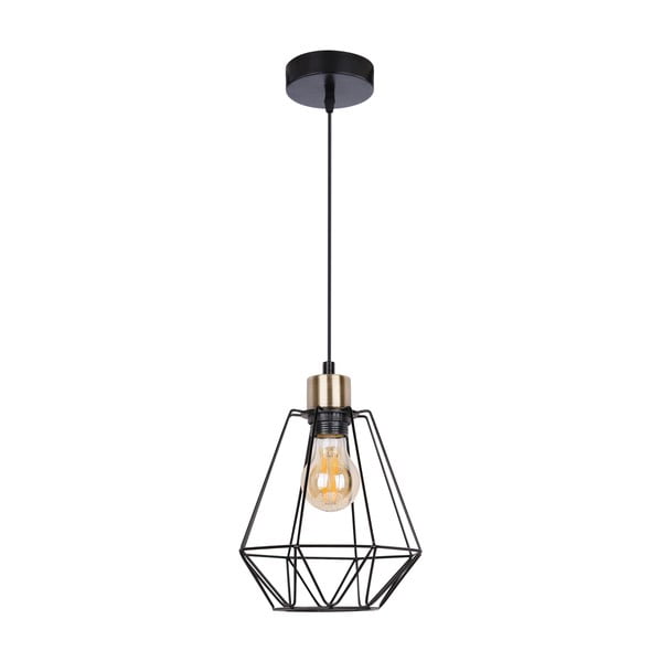 Juodo metalo pakabinamas šviestuvas ø 19 cm Primo - Candellux Lighting