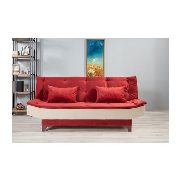 Raudonos ir baltos spalvos sofa-lova "Ersi