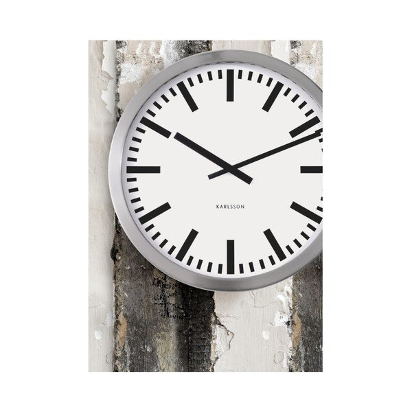 Present Time Station pilkas laikrodis, didelis-image-1