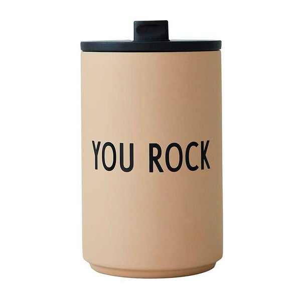 Termo puodelis smėlio spalvos 350 ml You Rock – Design Letters
