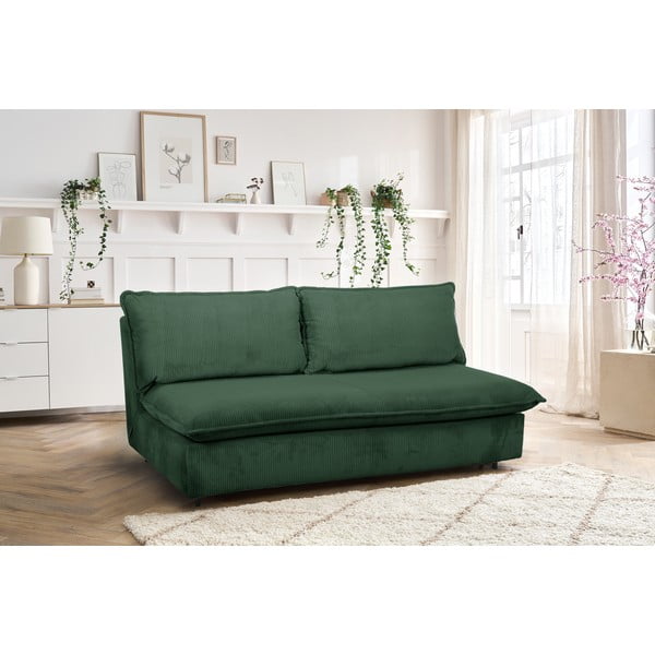 Iš kordinio velveto sulankstoma sofa žalios spalvos 184 cm Isadora – Bobochic Paris-image-1