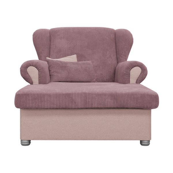 Rožinės spalvos krėslas iš kordinio velveto Lord – Ropez-image-1