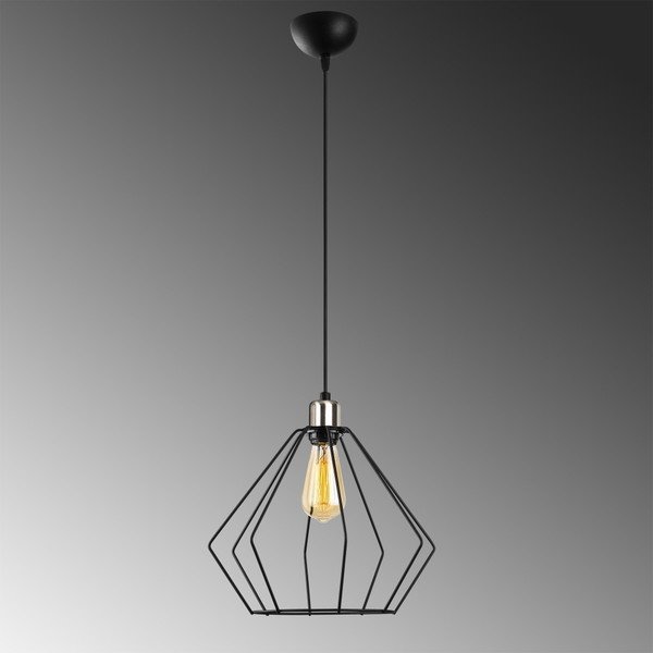 Juodos spalvos metalinis pakabinamas šviestuvas Opviq lights Aristea-image-1
