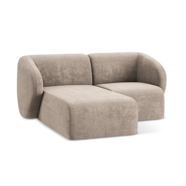 Šviesiai rudos spalvos kampinė sofa iš šenilinio audinio (su kairiuoju kampu/su gultu) Lani – Makamii-image-4