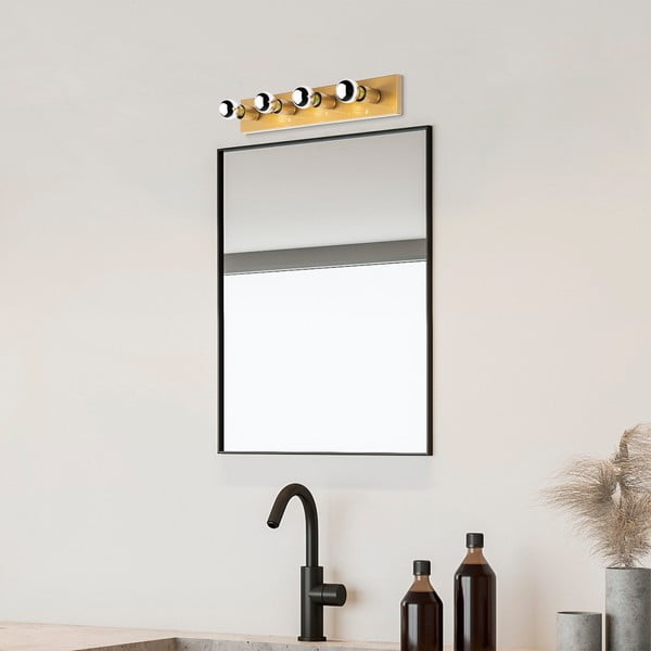 Sieninė lempa auksinės spalvos Mirro – Opviq lights-image-1