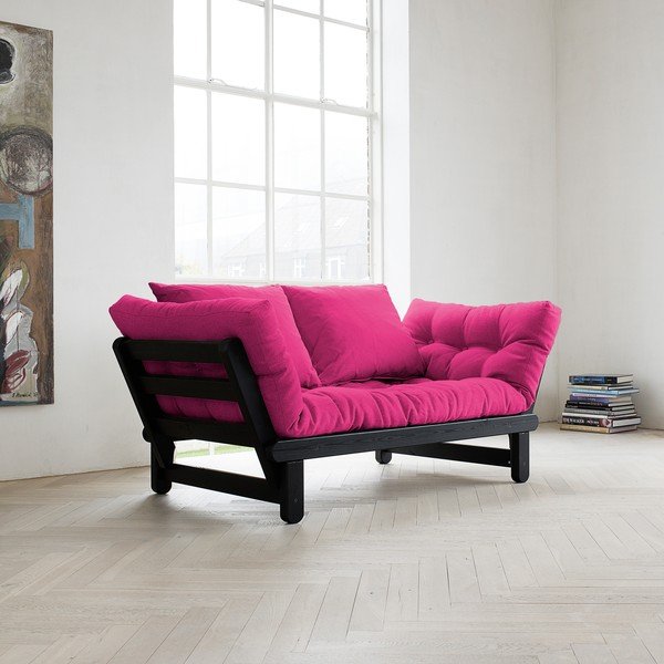Sofa "Beat", juoda/rožinė-image-1