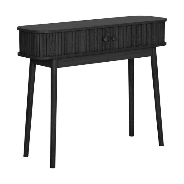 Juodos spalvos iš pušies masyvo konsolinis staliukas 30x100 cm Nikoo – House Nordic