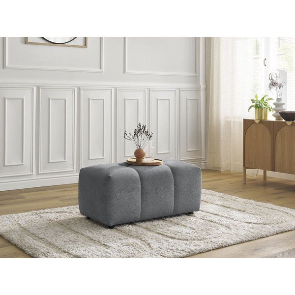 Pilkos spalvos taburetė iš šenilinio audinio Roxelane – Bobochic Paris-image-4