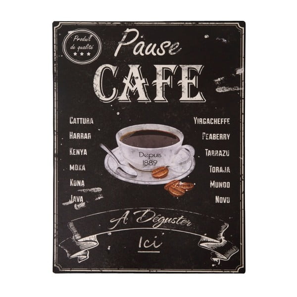 Iš metalo ženklas 25x33 cm Pause Café – Antic Line