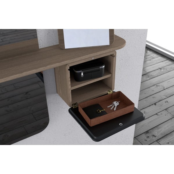 Koridoriaus baldas antracito spalvos/natūralios spalvos iš ąžuolo One More Look – UMAGE-image-1