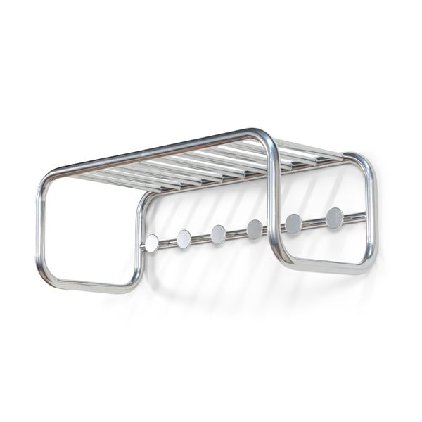 Sidabrinės spalvos iš metalo sieninė lentyna su lentyna 72 cm Retro – Spinder Design-image-2