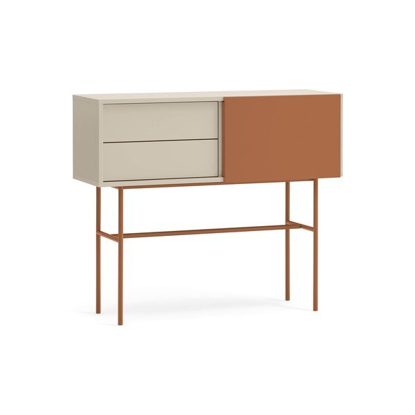 Konsolinis staliukas raudonos plytų spalvos/smėlio spalvos 35x110 cm Nube – Teulat-image-2