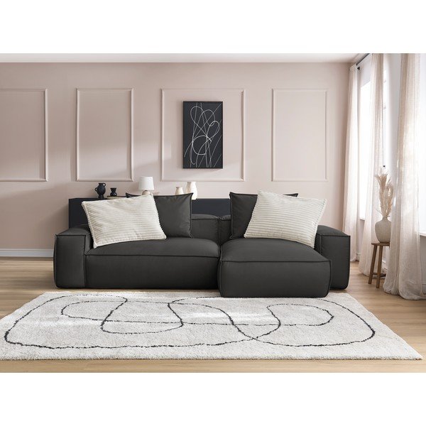 Iš dirbtinės odos kampinė sofa juodos spalvos (kintama) Boheme – Bobochic Paris-image-1
