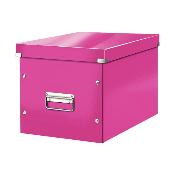 Iš kartono daiktadėžė rožinės spalvos su dangčiu 32x36x31 cm Click&Store – Leitz