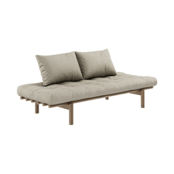Smėlio spalvos lininė 200 cm sofa lova Pace - Karup Design-image-3