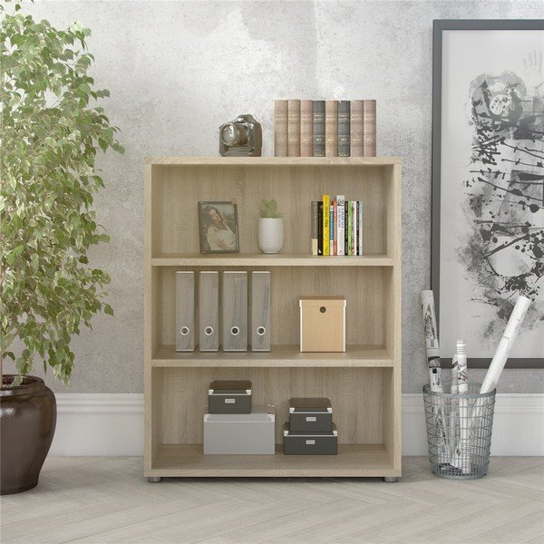 Modulinė knygų spinta natūralios spalvos iš ąžuolo 89x113 cm Prima – Tvilum-image-1