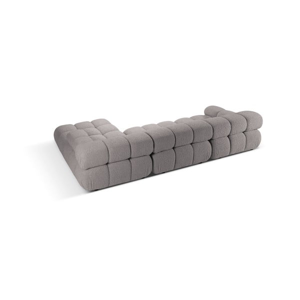 Iš boucle modulinė kampinė sofa šviesiai pilkos spalvos (su dešiniuoju kampu) Bellis – Micadoni Home-image-4