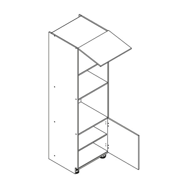 Ilga virtuvės spintelė įmontuojamai orkaitei ir mikrobangų krosnelei (plotis 60 cm) Nico – STOLKAR-image-2