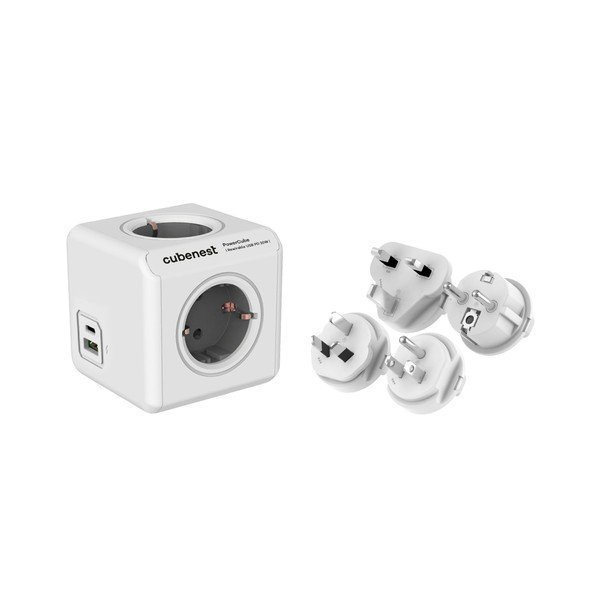 Kištukinis lizdas 13 cm PowerCube ReWirable USB Schuko – Cubenest-image-1