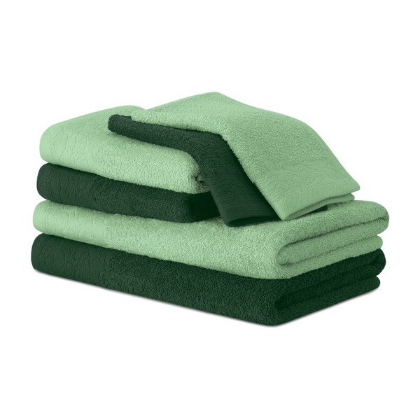 Žalios spalvos iš frote audinio iš medvilnės vonios rankšluosčių rinkiniai 6 vnt. Flos – Restilo