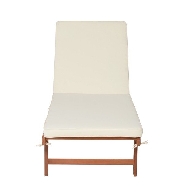 Medžio masyvo sodo šezlongas kreminės spalvos/natūralios spalvos San Diego – Garden Pleasure-image-3