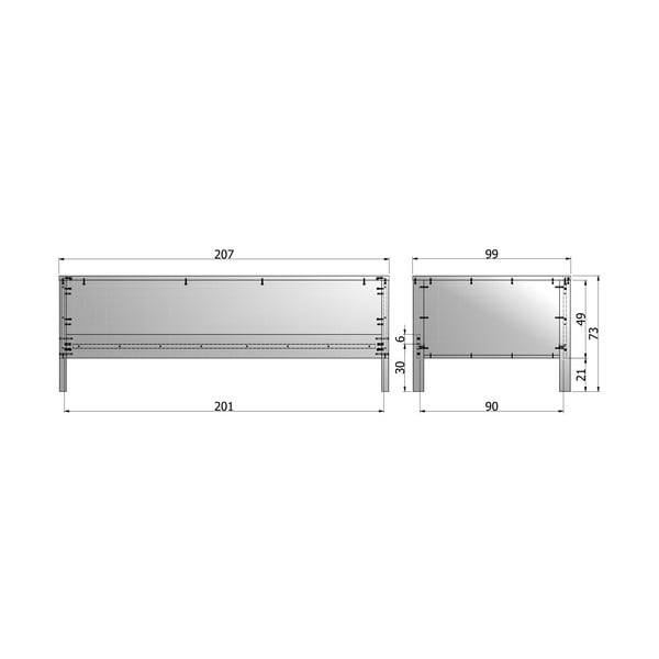 Viengulė lova baltos spalvos 90x200 cm Nikki – WOOOD-image-3