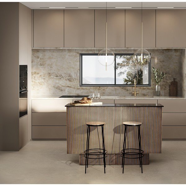 Iš mango medžio paviršiaus virtuvės sala 40x160 cm Virat – Bizzotto-image-1