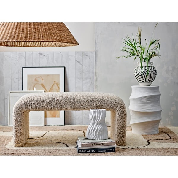 Iš boucle suolas kreminės spalvos Bobbie – Bloomingville-image-1
