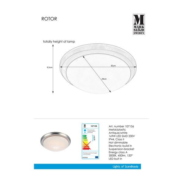 Lubinis LED šviestuvas Markslöjd Rotor, ⌀ 35 cm-image-1