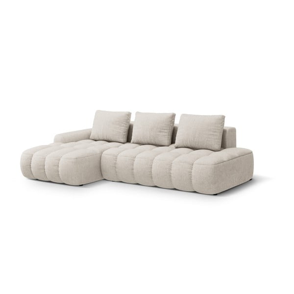 Smėlio spalvos sulankstoma/su sandėliavimo vieta kampinė sofa (su kairiuoju kampu/su gultu) Linz – Cosmopolitan Design-image-2